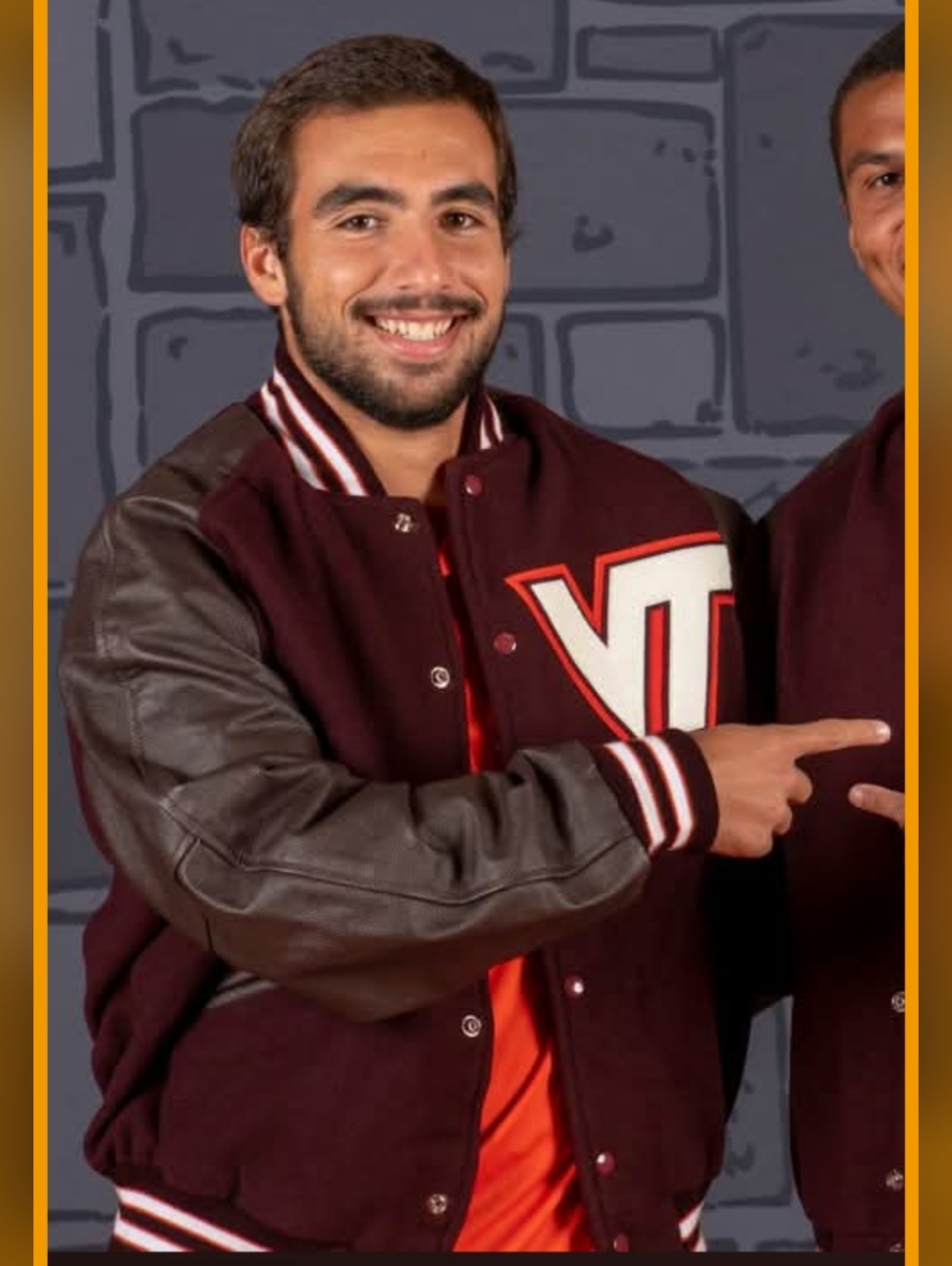 VT Hokies Bomber Wool/Leather Jacket  Virginia Tech, Men's Small